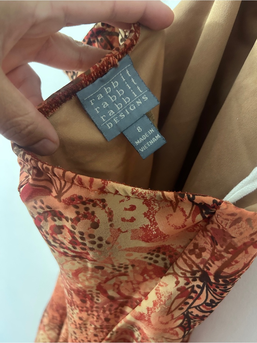 Rabbit Rabbit Rabbit Halter Maxi Dress in Rust and Orange Paisley - Picture 5 of 5